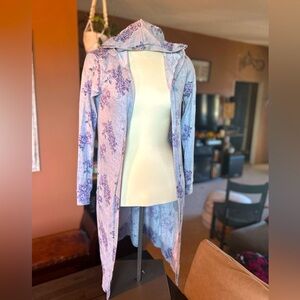 Grey/flower shawl sweater